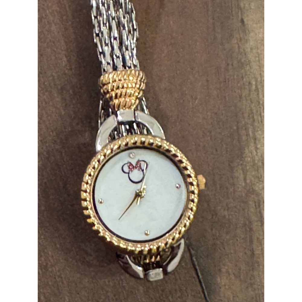 Disney Parks Minnie Mouse Two-Tone Bracelet Watch Original Authentic Disney Pink - Picture 3 of 16